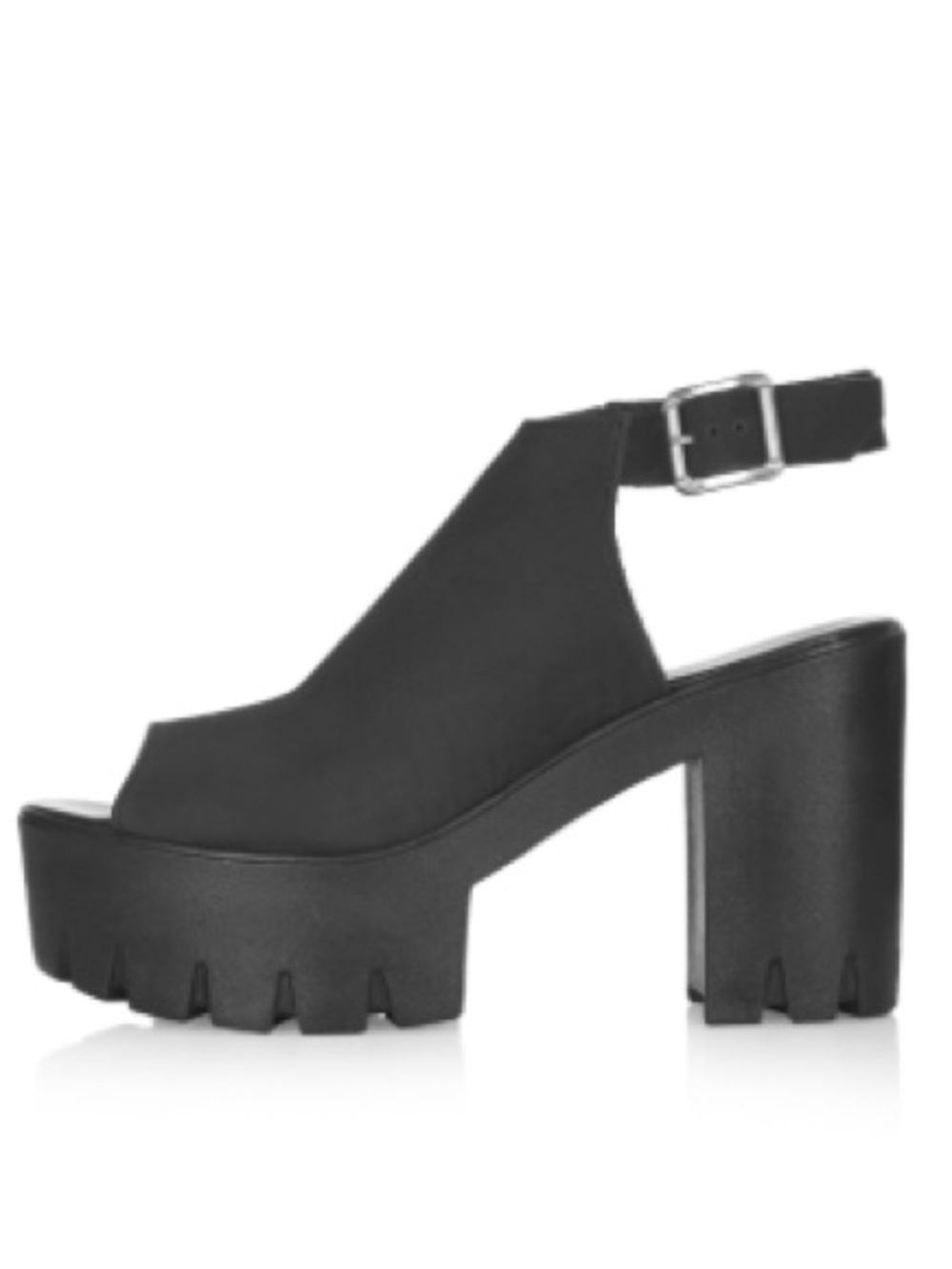TopShop LILY Platform Sandals - BLACK Platform Wedge Sandals with Ankle Strap